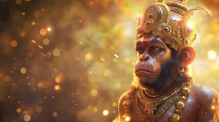 Hanuman, Hindu Monkey God, Digital Art