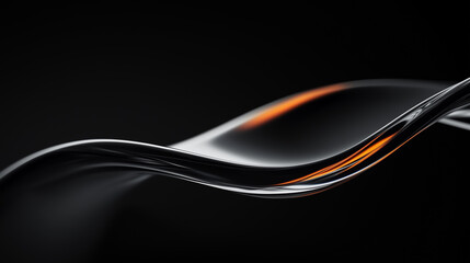 Abstract orange blue curved wave fluids flowing on black background,transparent gradient glass flow background for banner wallpaper poster cover design with design