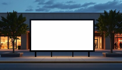 Fototapeta premium blank billboard at night on the street