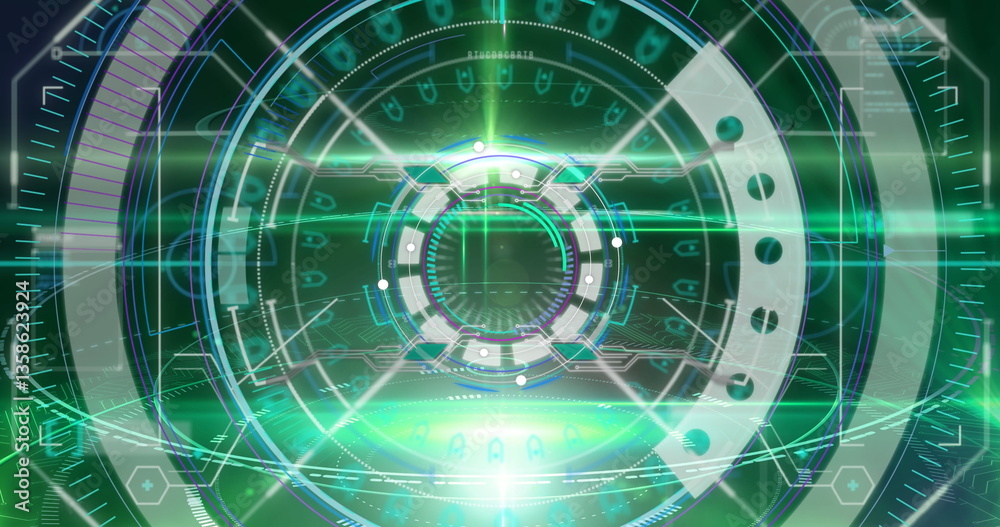 Poster image of scope scanning and data processing on green background