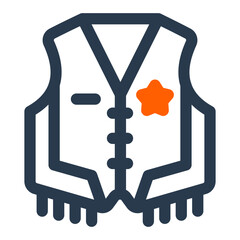 Sheriff Style Cowboy Vest with Star Badge