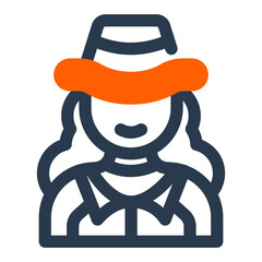 Female Cowgirl Character with Long Hair