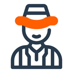 Male Cowboy Character with Fedora Hat