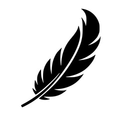 Obraz premium Simple rooster feather logo silhouette