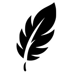 Simple bird feather logo silhouette