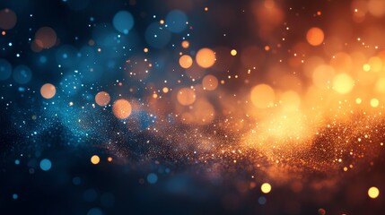 Abstract Glimmering Lightscape: A Symphony of Blue and Orange