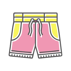 Icon of colorful shorts illustration in a modern style with a bright design