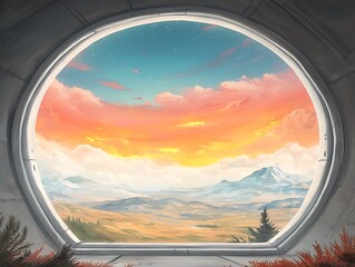 Futuristic View Sunset