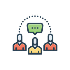 Color illustration icon for socializing