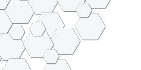 Abstract technology white geometric hexagon on transparent concept design honeycomb shape vector. 