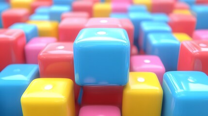 Colorful Cubes Clustered Together