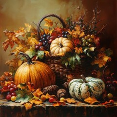 Thanksgiving Turkey with Autumn Harvest