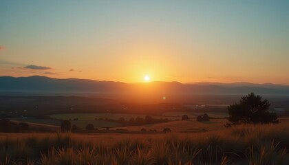 Golden Sunset over Rolling Hills