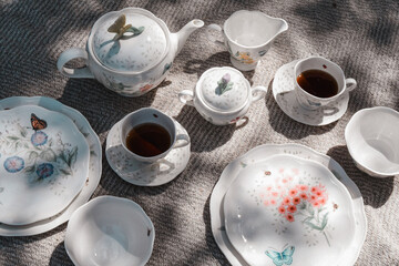 Floral Tea Set for a  Spring Tea Party