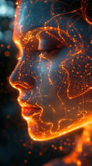 Fototapeta premium Fiery Fractal Circle with Flames and Smoke