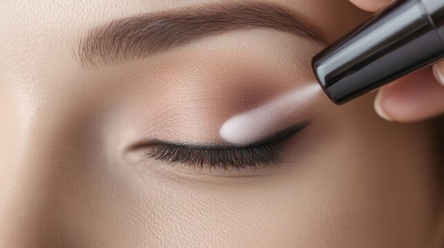 Applying eyeliner technique makeup studio tutorial video indoor close-up beauty tips