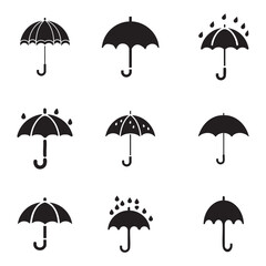 set of umbrellas vector