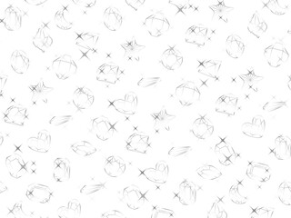 カットガラス柄、6白