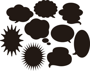 シンプル　吹き出し　まんが　アイコン　線　フレーム　あしらい　飾り　イラスト素材