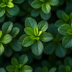Fresh green leaves close-up