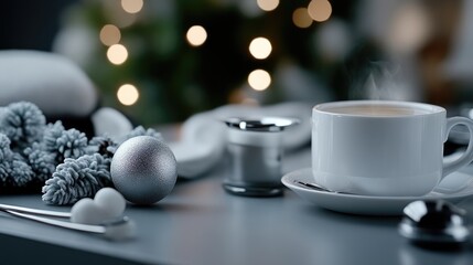 Festive winter beverage scene on a table