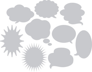 シンプル　吹き出し　まんが　アイコン　線　フレーム　あしらい　飾り　イラスト素材