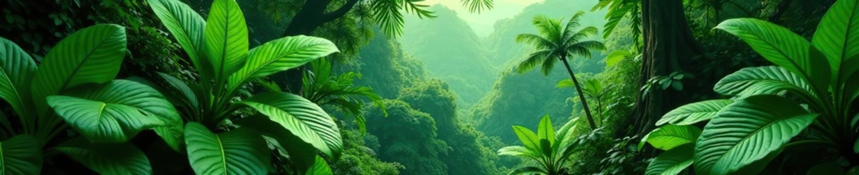 Lush green tropical plants in the Colombian rainforest,  nature,  rainforest