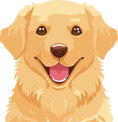 Fototapeta premium Print、笑顔が可愛いゴールデンレトリバー、愛嬌があるペットの癒し犬
