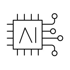 Micro Chip Line Icons. AI, Brain, Robot, Bot, Technology, Mind, AI Agent, Intelligent Icons Editable Stroke Vector Illustration