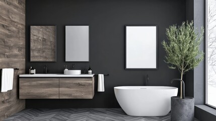 Luxurious modern bathroom design showcasing a harmonious blend of minimalist elegance sleek fixtures and a serene spa like ambiance that invites relaxation and retreat