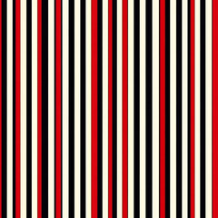 Seamless Textile Pattern Red, black, and white vertical stripes create bold and modern pattern