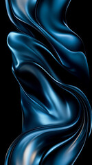 Naklejka premium Black and blue abstract modern background with geometric shapes, 3D effect, diagonal lines, and metallic sheen, creating a minimalistic gradient design with a glowing light. Wide panoramic view.