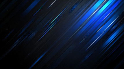 Black and blue abstract modern background with geometric shapes, 3D effect, diagonal lines, and metallic sheen, creating a minimalistic gradient design with a glowing light. Wide panoramic view.

