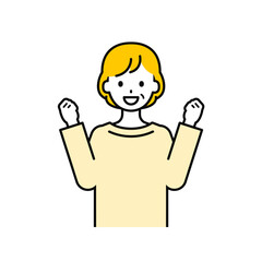 上半身のポーズ_シンプルなシニアの女性06