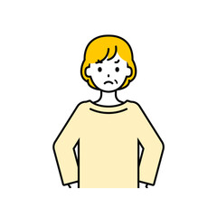 上半身のポーズ_シンプルなシニアの女性15