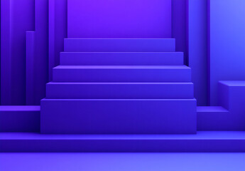 Obraz premium 3d render of an abstract purple background with empty space and a minimal geometric platform for product presentation, a mock-up design studio,