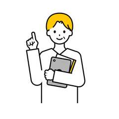 上半身のポーズ_シンプルなシニアの男性16