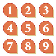 イラスト素材：数字アイコン１～９セット