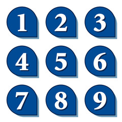 イラスト素材：数字アイコン１～９セット