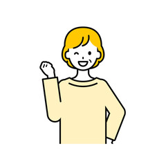 上半身のポーズ_シンプルなシニアの女性05