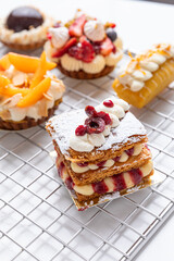 festive cakes in a brightly lit kitchen