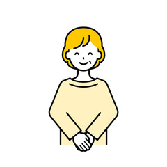 上半身のポーズ_シンプルなシニアの女性19