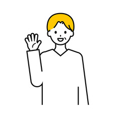 上半身のポーズ_シンプルなシニアの男性02