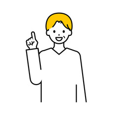 上半身のポーズ_シンプルなシニアの男性03