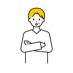 上半身のポーズ_シンプルなシニアの男性11