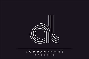 Creative AL lines letter logo design. A simplistic and elegant abstract logo design with linear patterns and initials, suitable for contemporary branding.