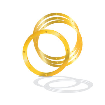 royal gold bangle Indian gold bangles Arabian Bracelet woman fashion jewelry vector illustration