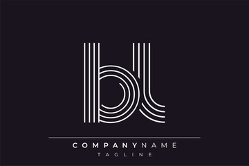 Creative BL lines letter logo design. A simplistic and elegant abstract logo design with linear patterns and initials, suitable for contemporary branding.