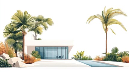Modern house on white background 