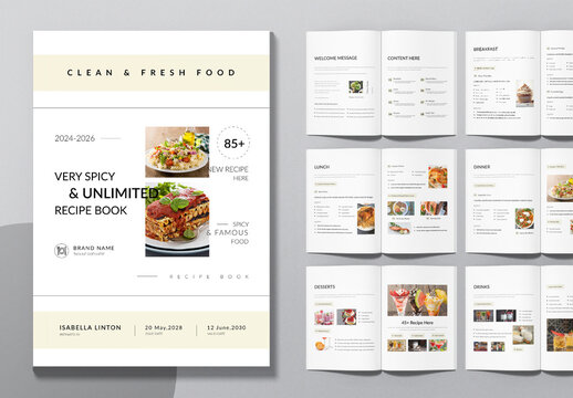 Food And Recipe Book Layout